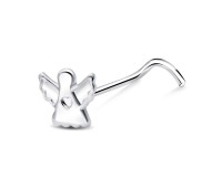 Silver Curved Nose Stud NSKB-1827
